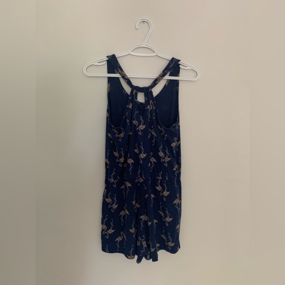 Old Navy Girls Patterned Navy Blue Romper - Picture 2 of 3